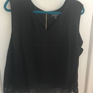 Black silk tank- NWT